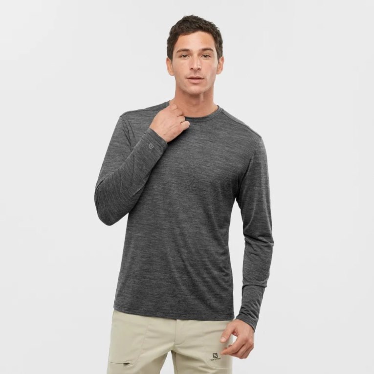 Salomon Outlife Merino Blend Long Sleeve Tricko Panske Čierne | SK 5YGPIX